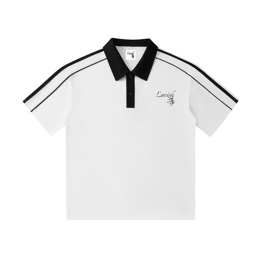 "Lavish" Contrast Collar Short-Sleeve Polo